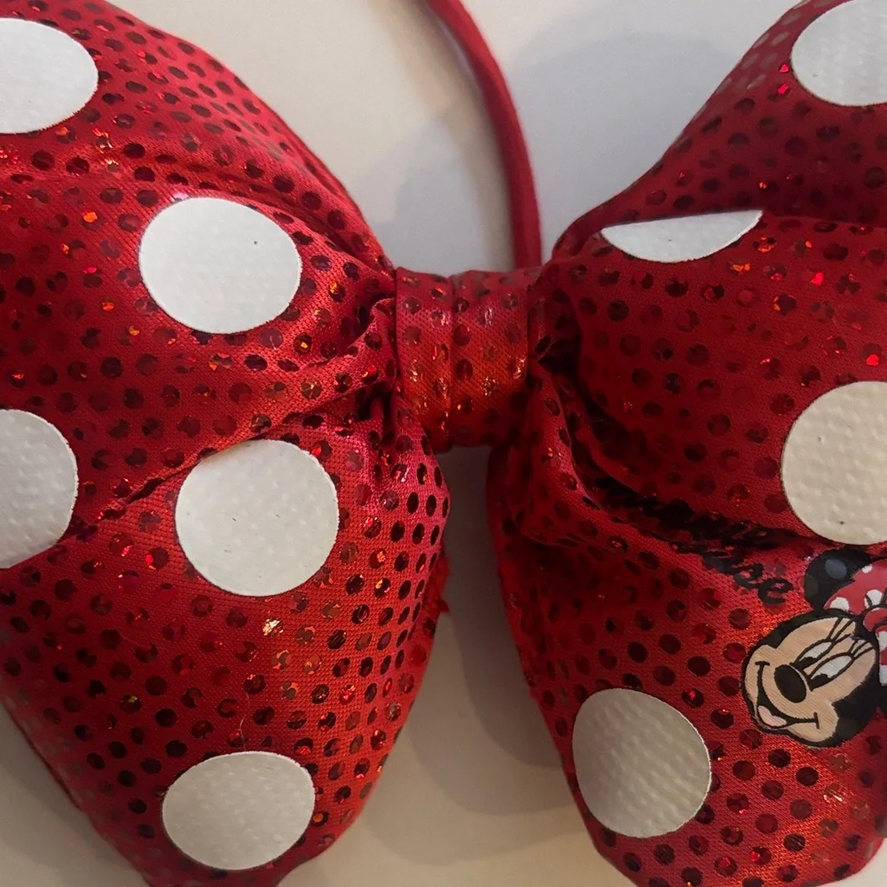 Disney Red and White Minnie Mouse Sequin Bow